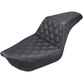 SADDLEMEN - STEP UP SEAT - BLACK, LATTICE STITCH - '96-03 FXD