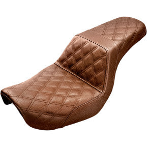 SADDLEMEN - STEP UP SEAT - BROWN, LATTICE STITCH - '04-05 FXD