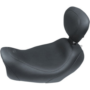 MUSTANG - WIDE TRIPPER SOLO SEAT WITH DRIVERS BACKREST - BLACK, SMOOTH - '14-17 FXDF