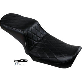 LE PERA - CHEROKEE 2-UP SEAT - BLACK, DOUBLE DIAMOND STITCH - '06-17 DYNA