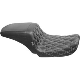 LE PERA - KICKFLIP SEAT - DOUBLE DIAMOND STITCH, WHITE THREAD - '06-17 DYNA