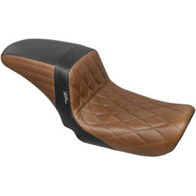 LE PERA - KICKFLIP SEAT - BLACK AND TAN, FRONT DIAMOND STITCH - '06-17 DYNA