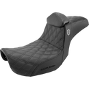 Saddlemen Pro Series Sdc Performance Seat w/ Backrest Lattice Stitch/Lumbar Gripper FLD/FXD '06-'17