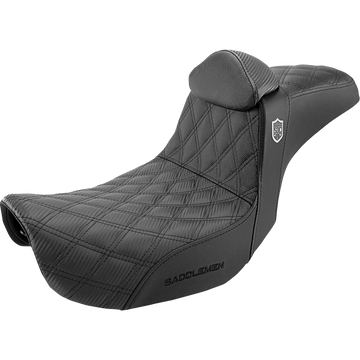 Saddlemen Pro Series Sdc Performance Seat w/ Backrest Lattice Stitch/Lumbar Gripper FLD/FXD '06-'17