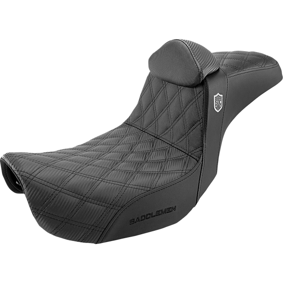 Saddlemen Pro Series Sdc Performance Seat w/ Backrest Lattice Stitch/Lumbar Gripper FLD/FXD '06-'17