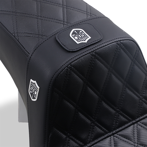 Saddlemen Pro Series Sdc Performance Seat w/ Backrest Lattice Stitch/Lumbar Gripper FLD/FXD '06-'17
