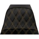 Saddlemen Pro Series Sdc Performance Seat Carbon Fiber/Lumbar Gripper Gold Stitch Dyna '06-'17