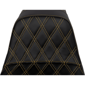 Saddlemen Pro Series Sdc Performance Seat Carbon Fiber/Lumbar Gripper Gold Stitch Dyna '06-'17