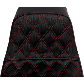 Saddlemen Pro Series Sdc Performance Seat Carbon Fiber/Lumbar Gripper Red Stitch Dyna '06-'17