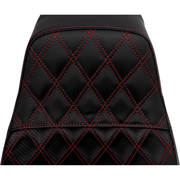 Saddlemen Pro Series Sdc Performance Seat Carbon Fiber/Lumbar Gripper Red Stitch Dyna '06-'17