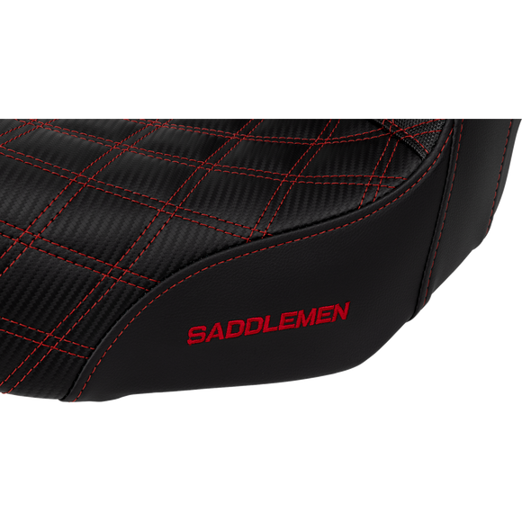 Saddlemen Pro Series Sdc Performance Seat Carbon Fiber/Lumbar Gripper Red Stitch Dyna '06-'17