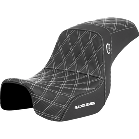 Saddlemen Pro Series Sdc Performance Seat Carbon Fiber/Lumbar Gripper White Stitch Dyna '06-'17