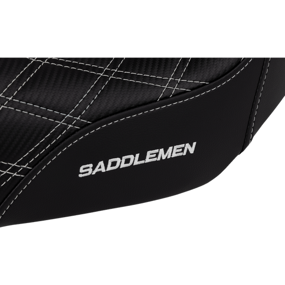Saddlemen Pro Series Sdc Performance Seat Carbon Fiber/Lumbar Gripper White Stitch Dyna '06-'17
