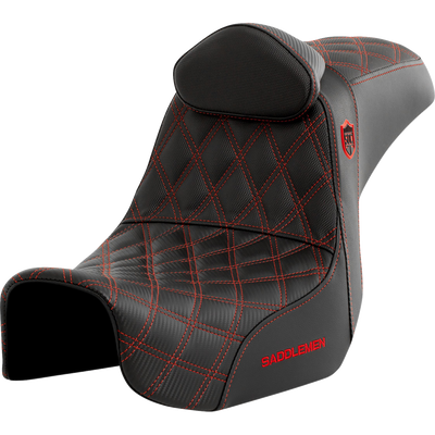 Saddlemen Pro Series Sdc Performance Seat w/ Backrest Red Stitch Dyna '06-'17