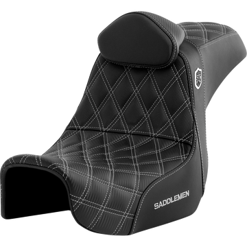 Saddlemen Pro Series Sdc Performance Seat w/ Backrest Silver Stitch Dyna '06-'17
