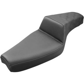 SADDLEMEN - STEP UP SEAT - BLACK, REAR LATTICE STITCH - 4.5 GALLON TANK - '04-20 XL
