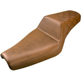 SADDLEMEN - STEP UP SEAT - BROWN, REAR LATTICE STITCH - 3.3 GALLON TANK - '04-20 XL