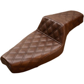 SADDLEMEN - STEP UP SEAT - BROWN, DOUBLE DIAMOND STITCH - 4.5 GALLON TANK - '04-20 XL