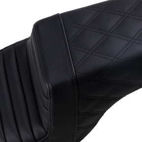 SADDLEMEN - STEP UP SEAT - BLACK, FRONT TUCK AND ROLL & REAR LATTICE STITCH - 3.3 GALLON TANK - '04-20 XL - 0