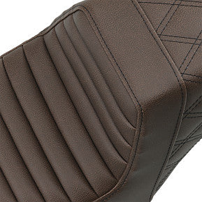 SADDLEMEN - STEP UP SEAT - BROWN, FRONT TUCK AND ROLL & REAR LATTICE STITCH - 3.3 GALLON TANK - '04-20 XL - 0
