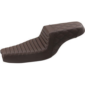 SADDLEMEN - STEP UP SEAT - BROWN, FRONT TUCK AND ROLL & REAR LATTICE STITCH - 3.3 GALLON TANK - '04-20 XL