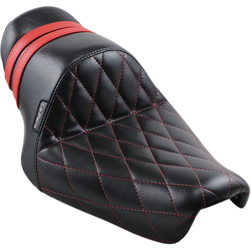 Le Pera Stubs Spoiler Seat Diamond Black w/ Red Stripes XL '04-'23