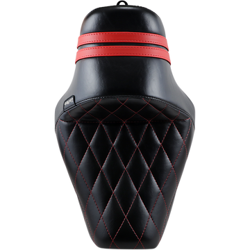 Le Pera Stubs Spoiler Seat Diamond Black w/ Red Stripes XL '04-'23