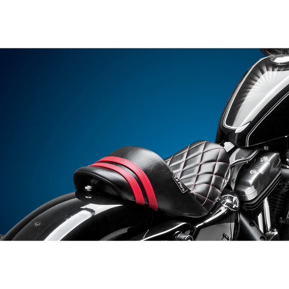 Le Pera Stubs Spoiler Seat Diamond Black w/ Red Stripes XL '04-'23