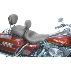MUSTANG - WIDE SOLO SEAT W/ REMOVABLE BACKREST & RAER SEAT - BLACK STUDDED - '06-07 & '99-07 TOURING - 0