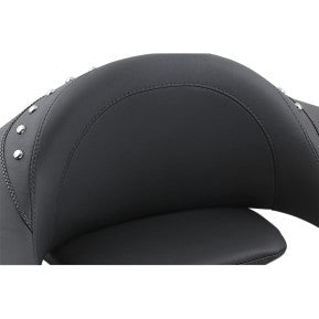 MUSTANG - PASSENGER PAD WITH ARMREST - SMOOTH STYLE, CHROME STUDS - '80-13 TOURING