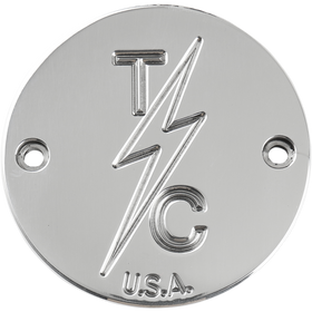 Thrashin Supply Co. classic polished 2-hole points cover TSC-3020-2 billet aluminum for Harley-Davidson Sportster FXR Dyna FL