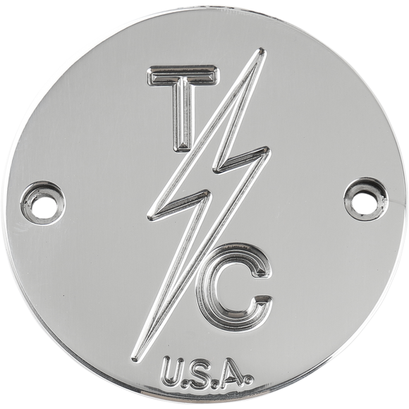Thrashin Supply Co. classic polished 2-hole points cover TSC-3020-2 billet aluminum for Harley-Davidson Sportster FXR Dyna FL