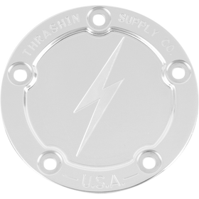 Thrashin Supply Co. dished polished 5-hole Twin Cam points cover TSC-3026-2 for Harley-Davidson Touring Softail Dyna