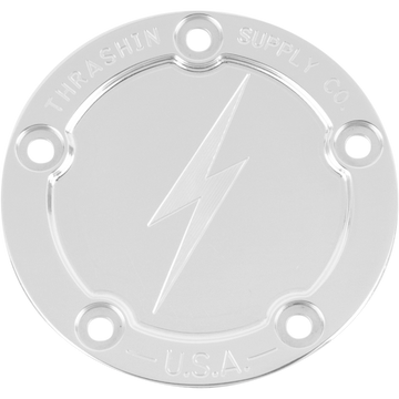 Thrashin Supply Co. Points Cover Dished Polished 5 Hole Twin Cam