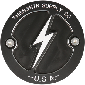 Thrashin Supply Co. dished black 2-hole Milwaukee-Eight points cover TSC-3027-4 for Harley-Davidson Touring and Softail M8