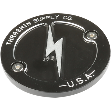 Thrashin Supply Co. Points Cover Dished Black 2 Hole M8