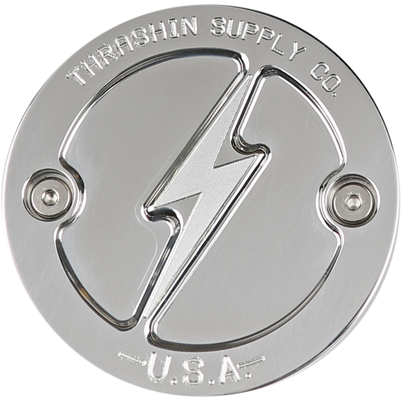 Thrashin Supply Co. Dished Polished 2-Hole Points Cover TSC-3027-2 for Milwaukee-Eight Harley-Davidson Touring and Softail