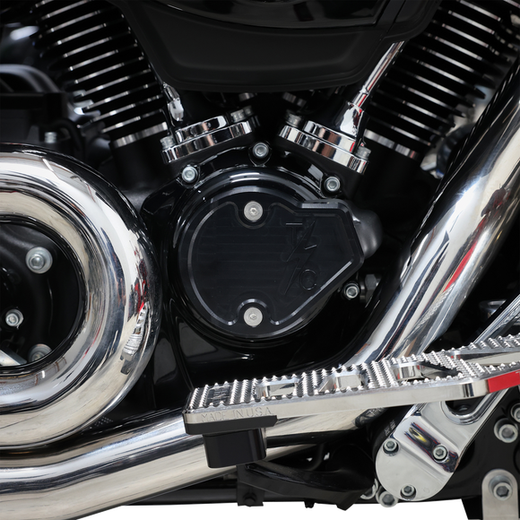 Thrashin Supply Co. Gen 2 smooth black cam cover for Milwaukee-Eight Touring and Softail Harley-Davidson