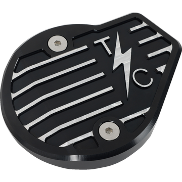 Thrashin Supply Co. Cam Cover Gen 2 Finned Twice Cut Black M8