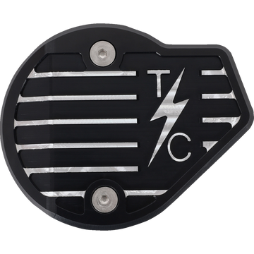 Thrashin Supply Co. Cam Cover Gen 2 Finned Twice Cut Black M8