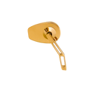 Gold anodized motorcycle side mirror with teardrop head and skeletonized adjustable arm