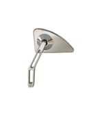 Polished chrome triangular motorcycle side mirror with slotted arm