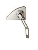 Pro-One Performance chrome billet motorcycle mirror — Mini Tear Drop head with V2 cut-out stem, right side (Part #102130)