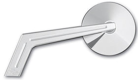 Pro-One Performance billet motorcycle mirror, Part 102350 (left), Weekend Warrior stem, 3-inch round head, polished aluminum