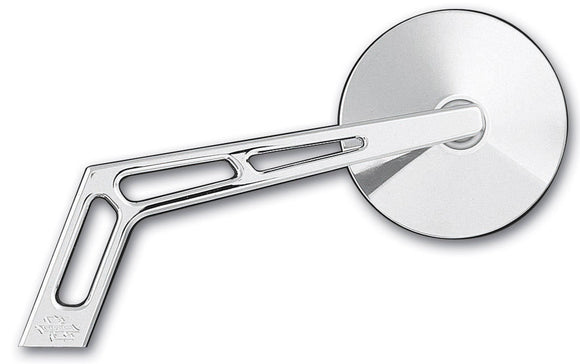 Pro-One Performance chrome billet motorcycle mirror with 3-inch round head and Weekend Warrior slotted stem