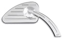 Chrome slotted motorcycle mirror with curved arm