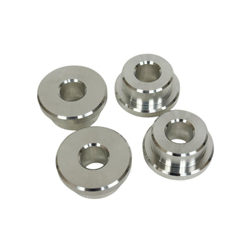 103050RAW raw aluminum solid-mount billet riser bushing kit, set of 4 CNC-machined bushings for Dyna, FXR, Sportster