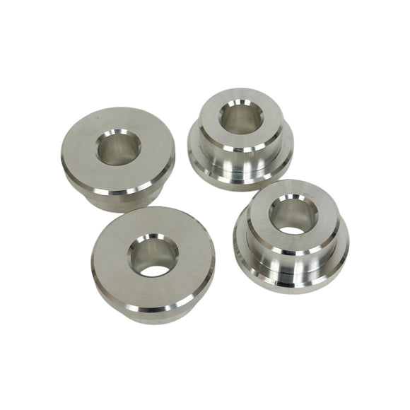 103050RAW raw aluminum solid-mount billet riser bushing kit, set of 4 CNC-machined bushings for Dyna, FXR, Sportster