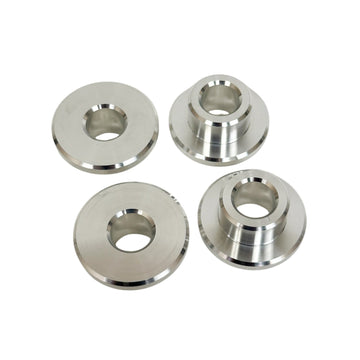 Solid Mount Billet Riser Bushing kit #103060RAW, raw aluminum, CNC‑machined 4-piece for M8 Softail & Touring models