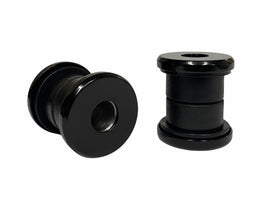 Polyurethane handlebar riser damper kit 103070B, black anodized CNC billet caps with black bushings, fits Harley Davidson FX/FXR/FXD & XL